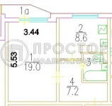 1-комнатная квартира, 40.5 м² - фото 39