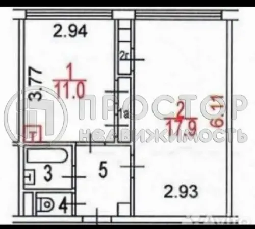 1-комнатная квартира, 36.1 м² - фото 14