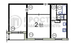 2-комнатная квартира, 52.8 м² - фото 19