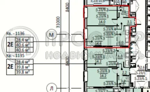 1-комнатная квартира, 40.6 м² - фото 17