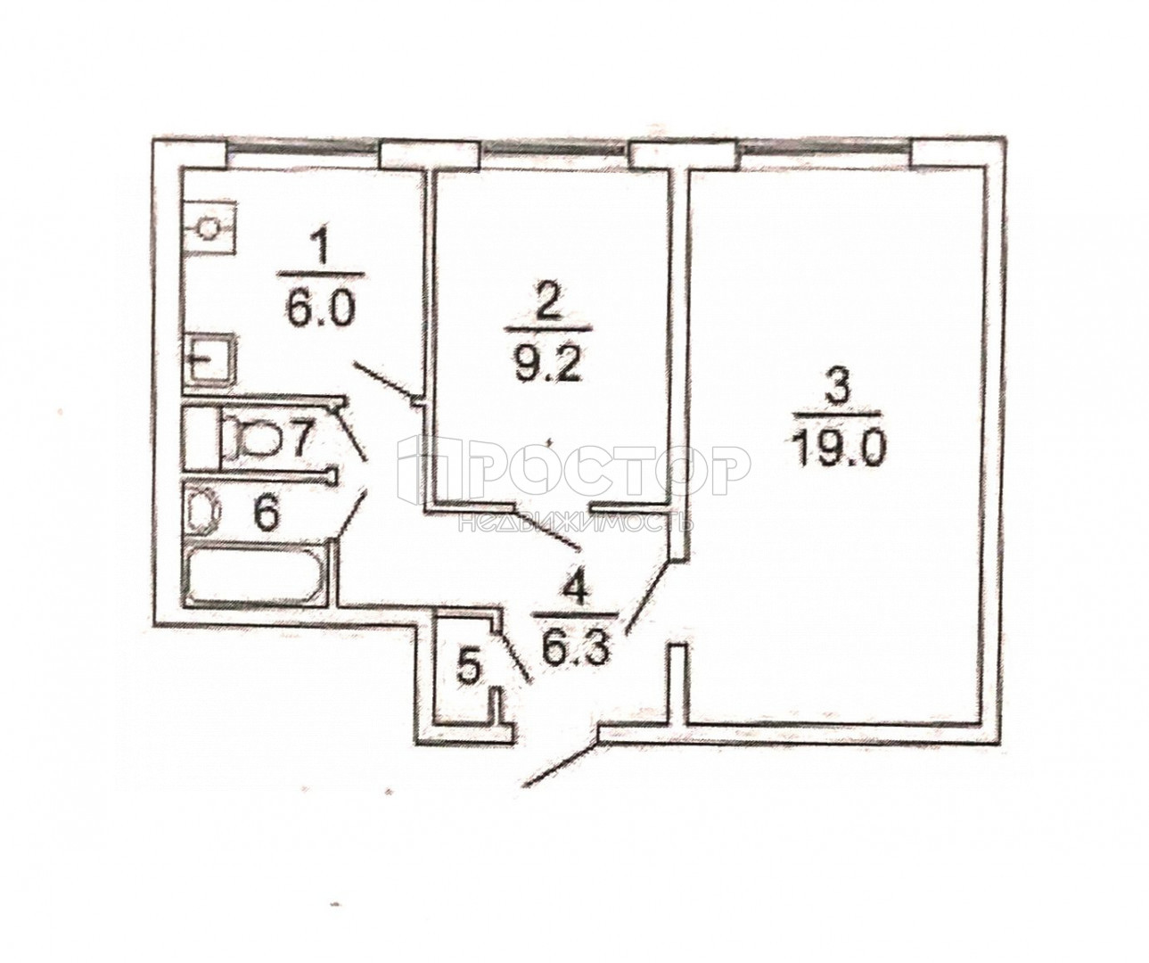 2-комнатная квартира, 44.8 м² - фото 34