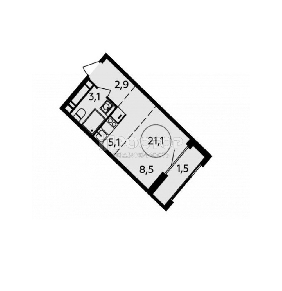 Студия, 22 м² - фото 8