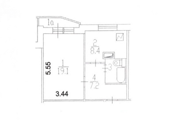 1-комнатная квартира, 38.7 м² - фото 26