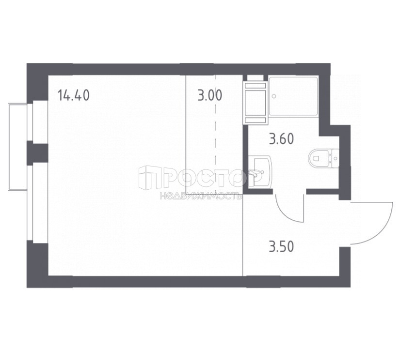 Студия, 24.5 м² - фото 4
