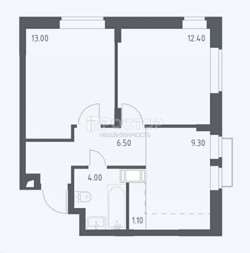 2-комнатная квартира, 46.3 м² - фото 3