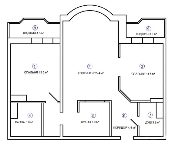 2-комнатная квартира, 71.1 м² - фото 12