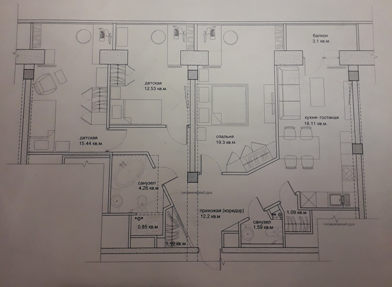 3-комнатная квартира, 87 м² - фото 19