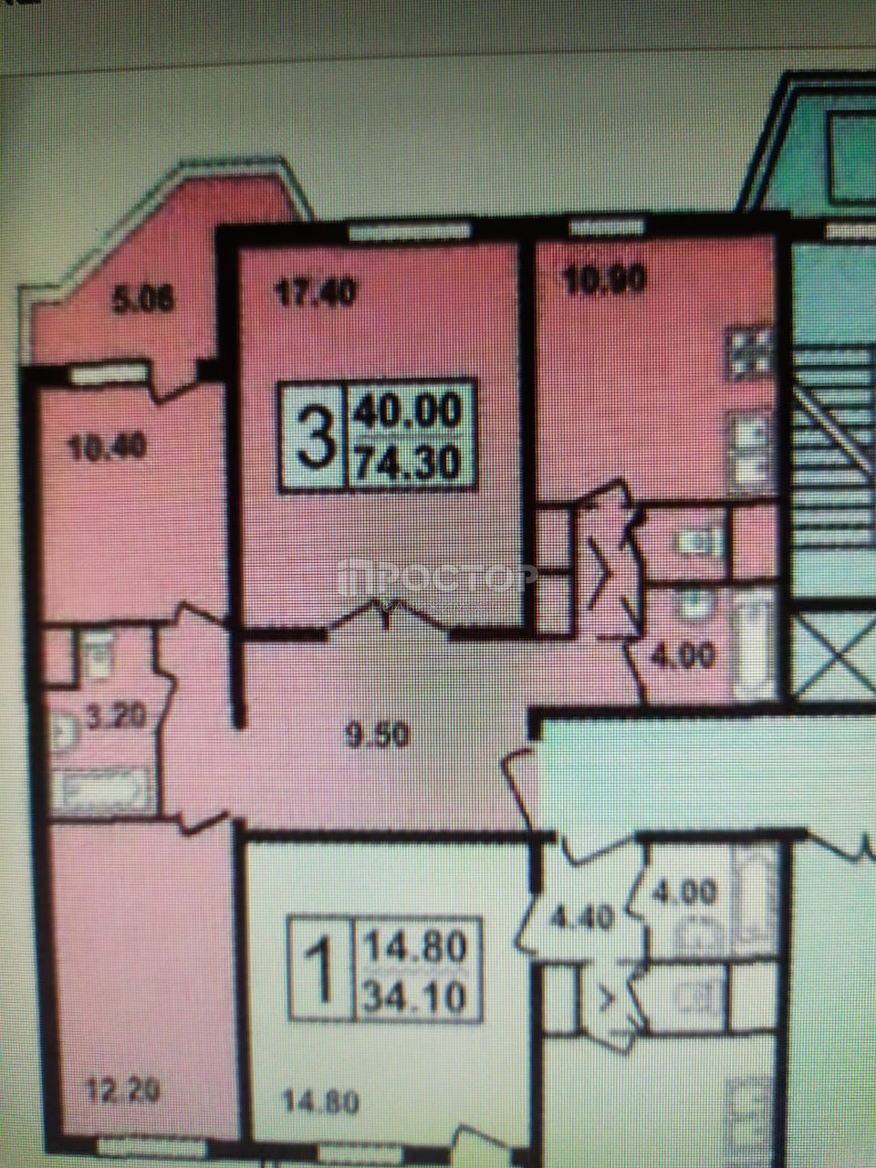 3-комнатная квартира, 76.1 м² - фото 19
