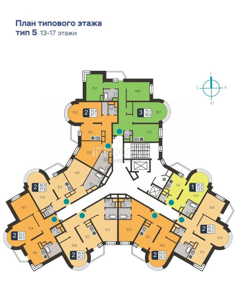 3-комнатная квартира, 70.8 м² - фото 31