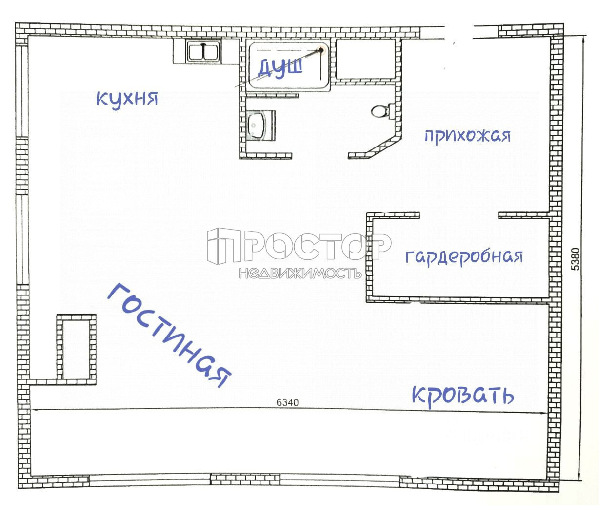Студия, 34.2 м² - фото 27