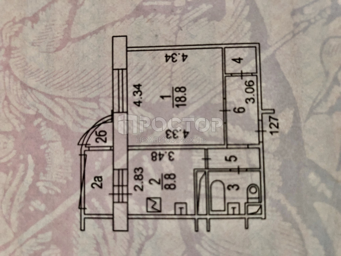1-комнатная квартира, 42.7 м² - фото 17