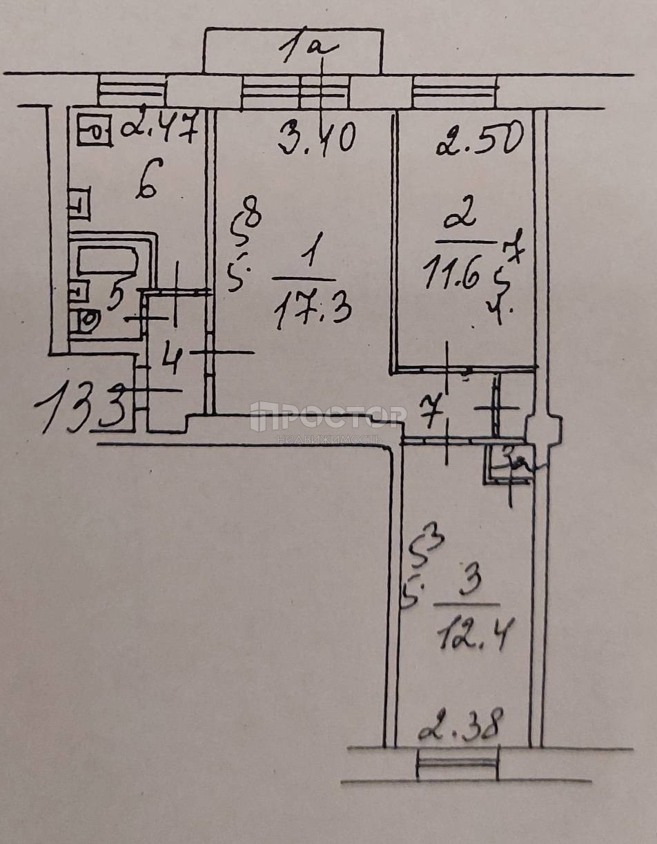 3-комнатная квартира, 57 м² - фото 24