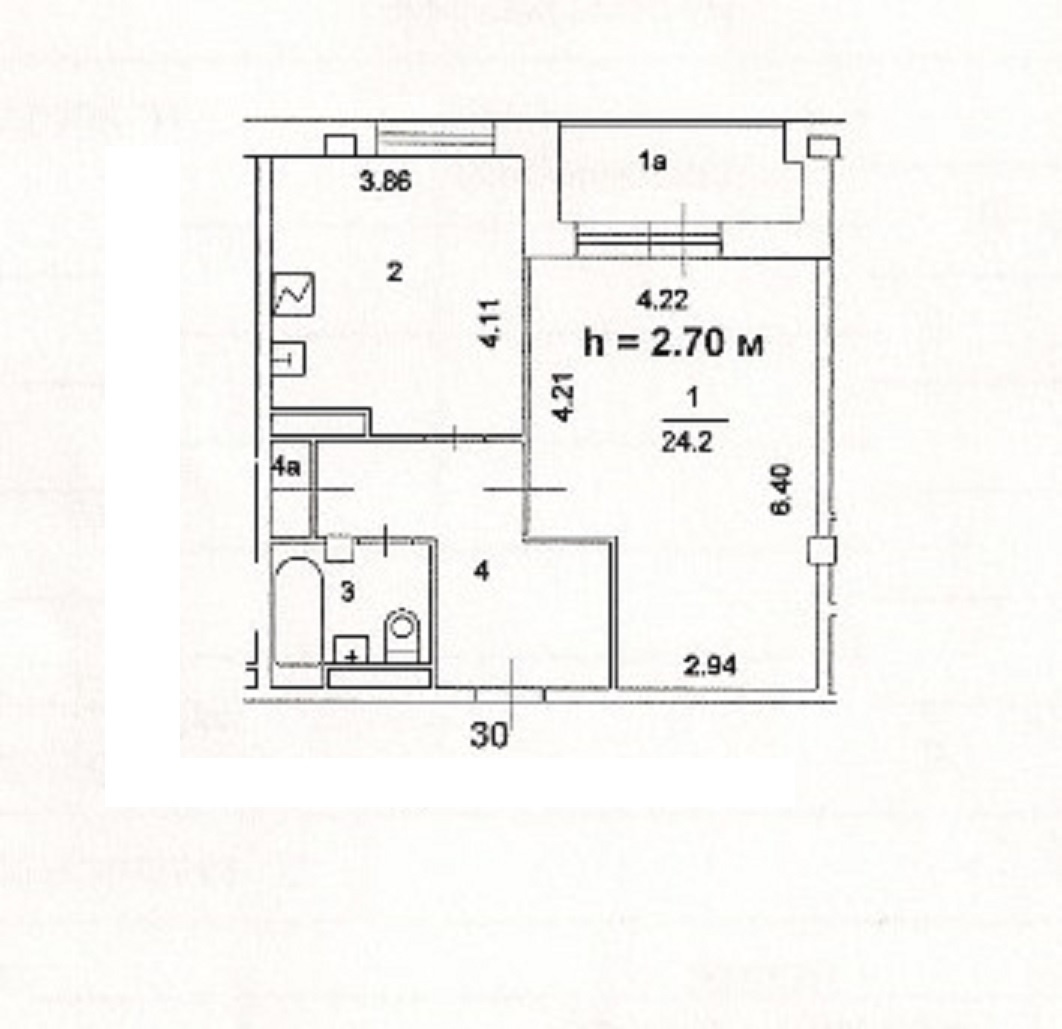 1-комнатная квартира, 55.3 м² - фото 13