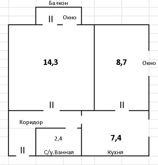 2-комнатная квартира, 37.5 м² - фото 11
