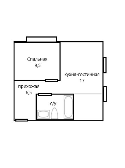 2-комнатная квартира, 38 м² - фото 16