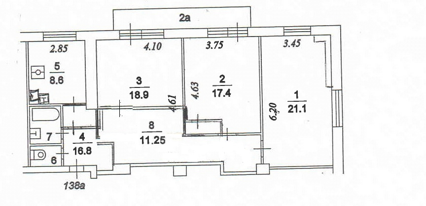 3-комнатная квартира, 87.6 м² - фото 25