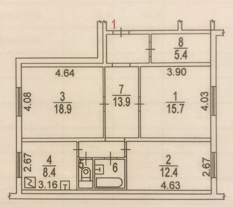 3-комнатная квартира, 79 м² - фото 2