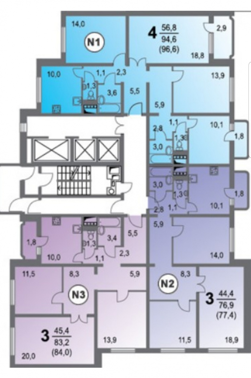 4-комнатная квартира, 97.1 м² - фото 21