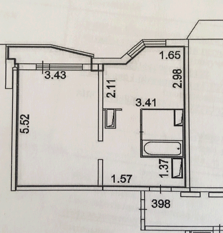 1-комнатная квартира, 39 м² - фото 9