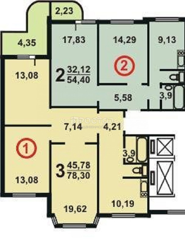 3-комнатная квартира, 73 м² - фото 6