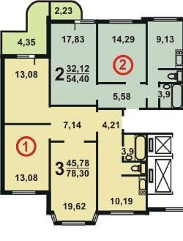 3-комнатная квартира, 73 м² - фото 7