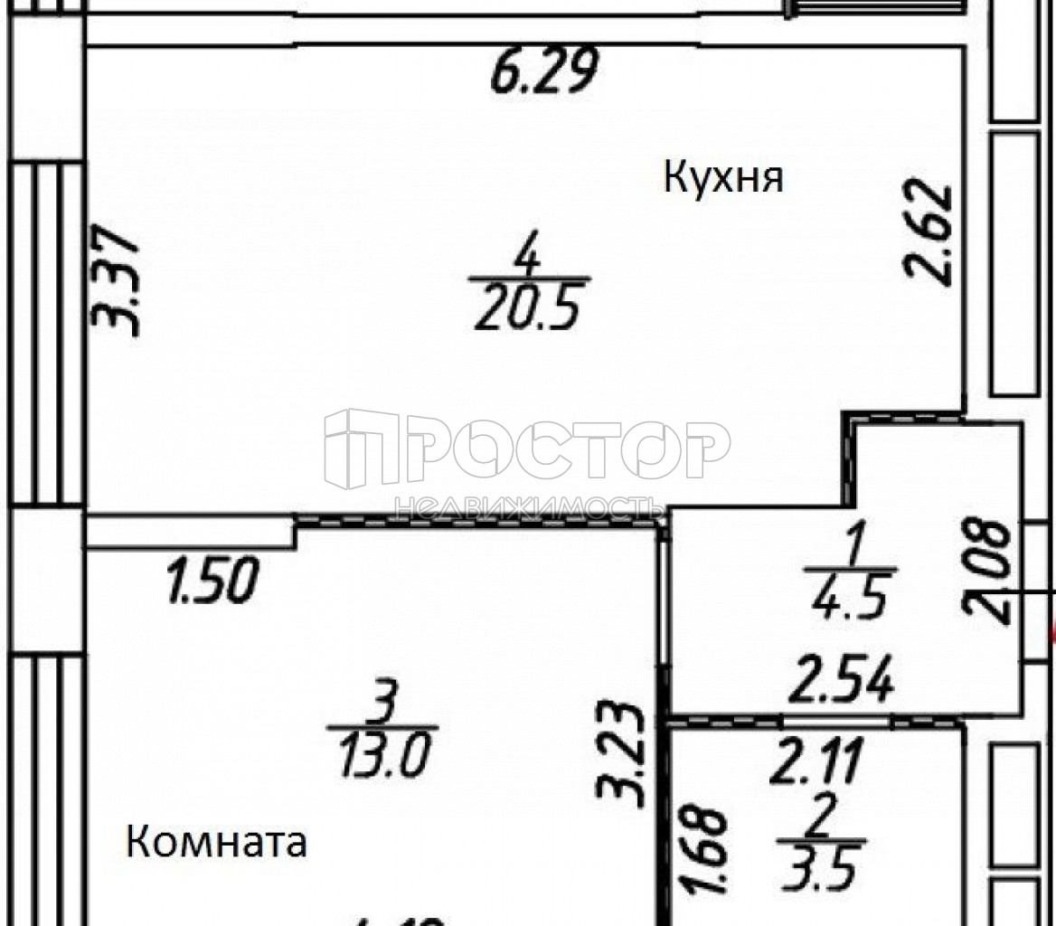 1-комнатная квартира, 41.5 м² - фото 9