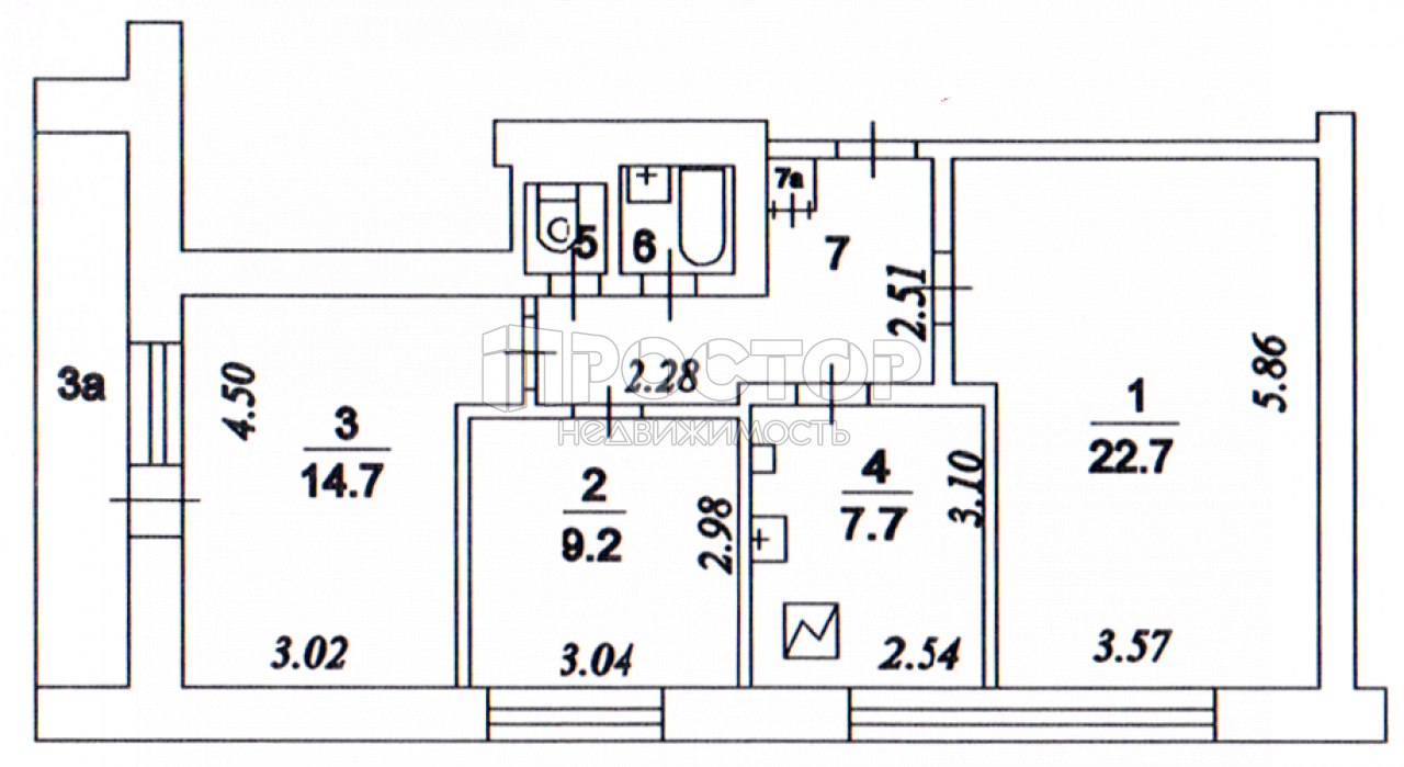 3-комнатная квартира, 63.7 м² - фото 12