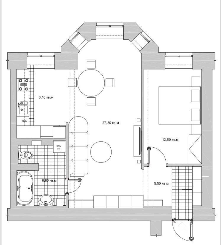 2-комнатная квартира, 60 м² - фото 13