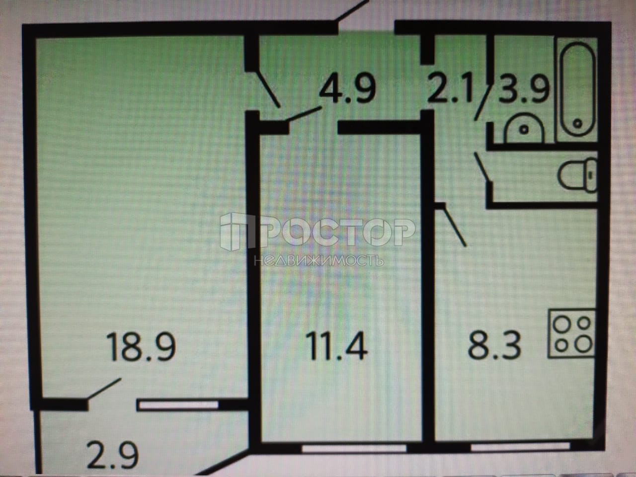 2-комнатная квартира, 50.9 м² - фото 10