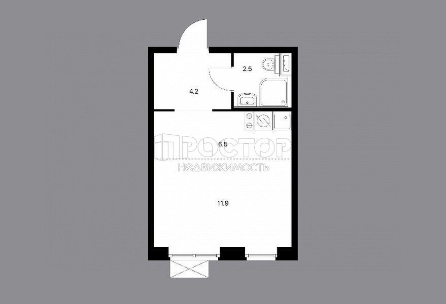 Студия, 25.2 м² - фото 4