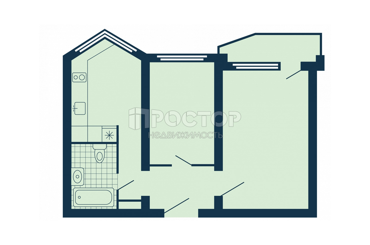 2-комнатная квартира, 52 м² - фото 12