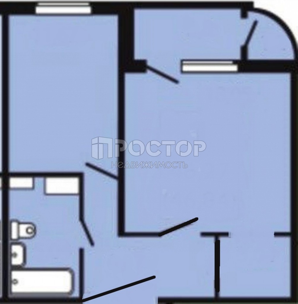 1-комнатная квартира, 45 м² - фото 11