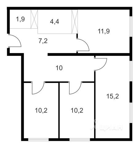 3-комнатная квартира, 71 м² - фото 20