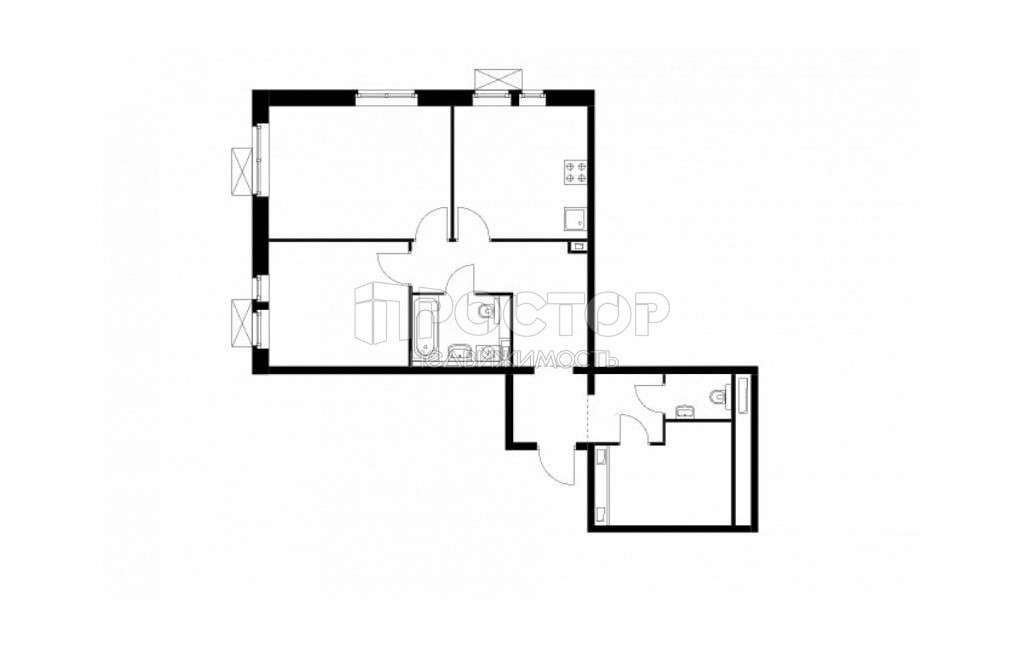 2-комнатная квартира, 66 м² - фото 3