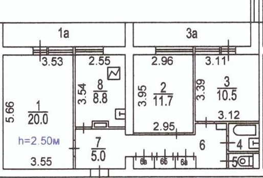 3-комнатная квартира, 66.9 м² - фото 21