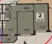 2-комнатная квартира, 58.58 м² - фото 6