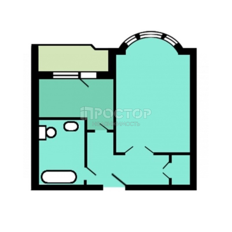 1-комнатная квартира, 37 м² - фото 16
