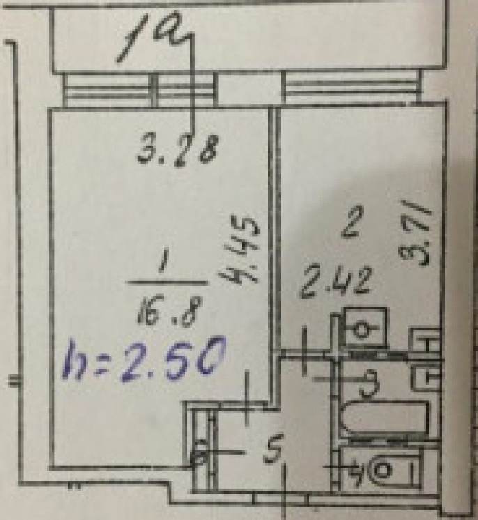 1-комнатная квартира, 32.7 м² - фото 5
