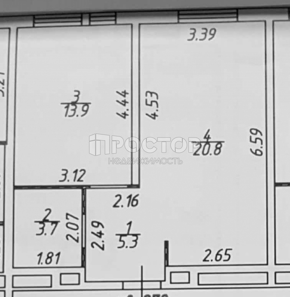 1-комнатная квартира, 43.7 м² - фото 24