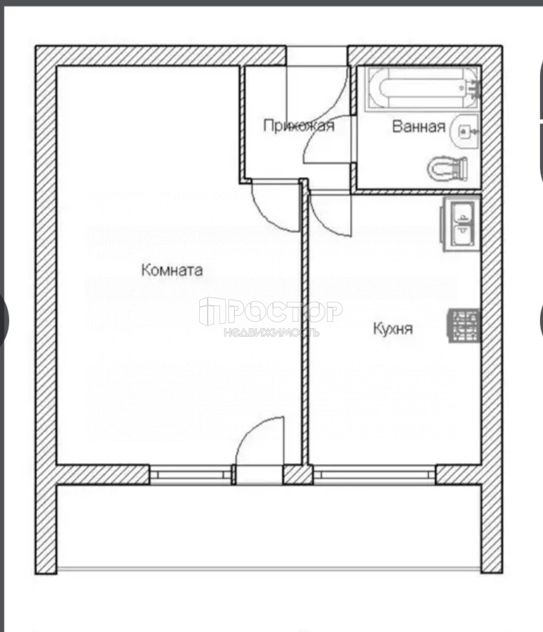 1-комнатная квартира, 35 м² - фото 13