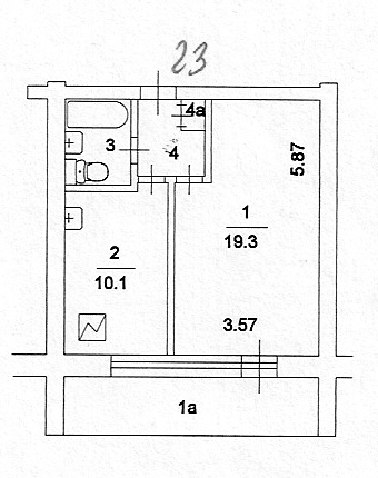 1-комнатная квартира, 38 м² - фото 10