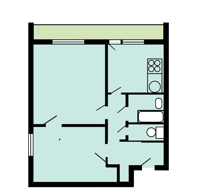 2-комнатная квартира, 41.2 м² - фото 6