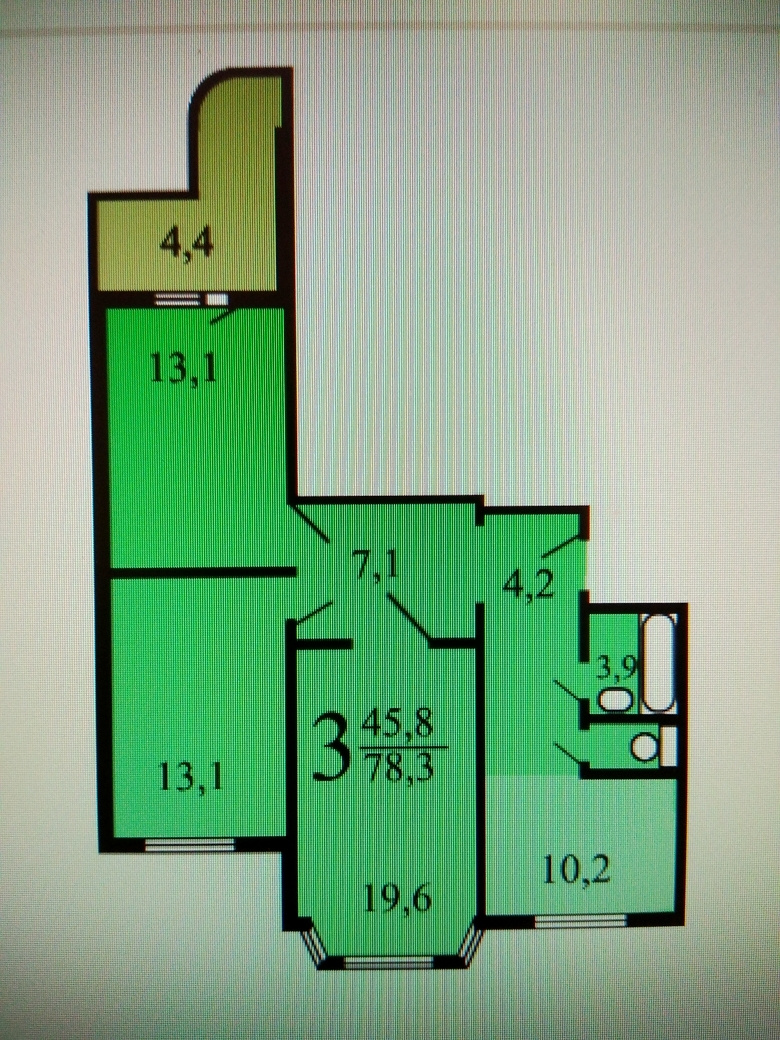 3-комнатная квартира, 74.8 м² - фото 16