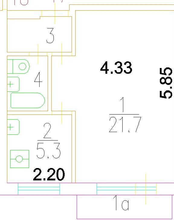 1-комнатная квартира, 31.8 м² - фото 14