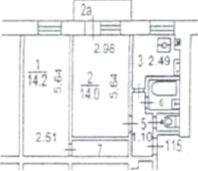 2-комнатная квартира, 42.3 м² - фото 13