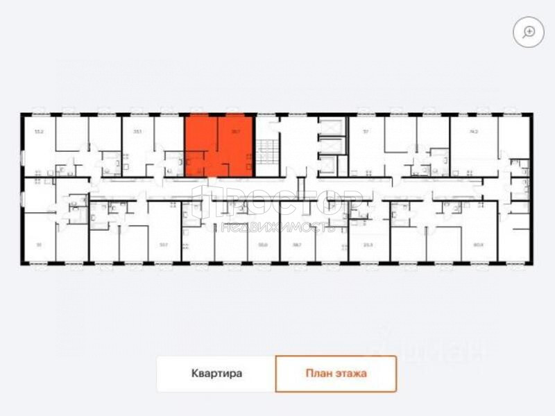 1-комнатная квартира, 38.7 м² - фото 9