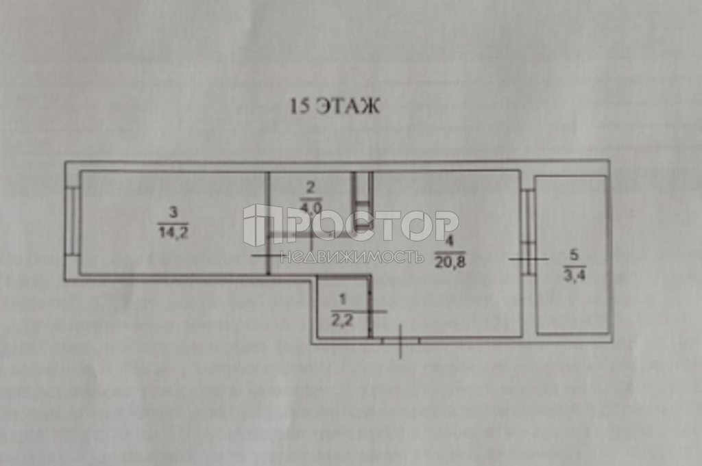 1-комнатная квартира, 42 м² - фото 2