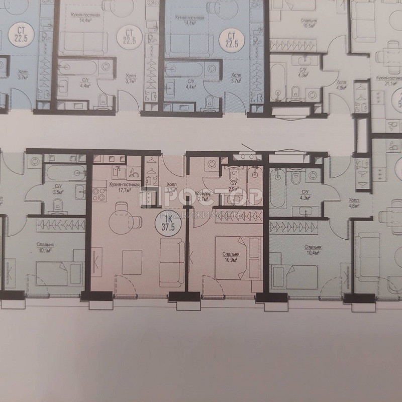 2-комнатная квартира, 37.5 м² - фото 7