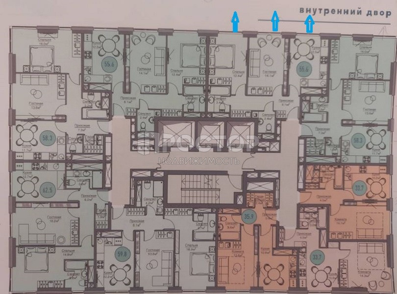 3-комнатная квартира, 56 м² - фото 2