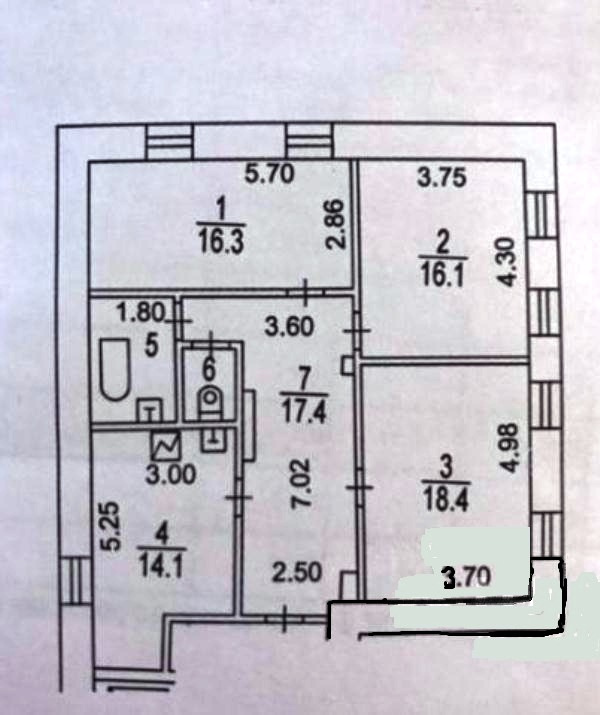 3-комнатная квартира, 88 м² - фото 18